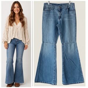 Polo Y2K Knee Seam Flare Jeans Ralph Lauren Vintage Size 8 Boho Western Festival